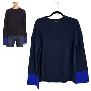 Theory Slouchy Crew Charmant Bell Sleeve Cashmere Wool Sweater Women's Large